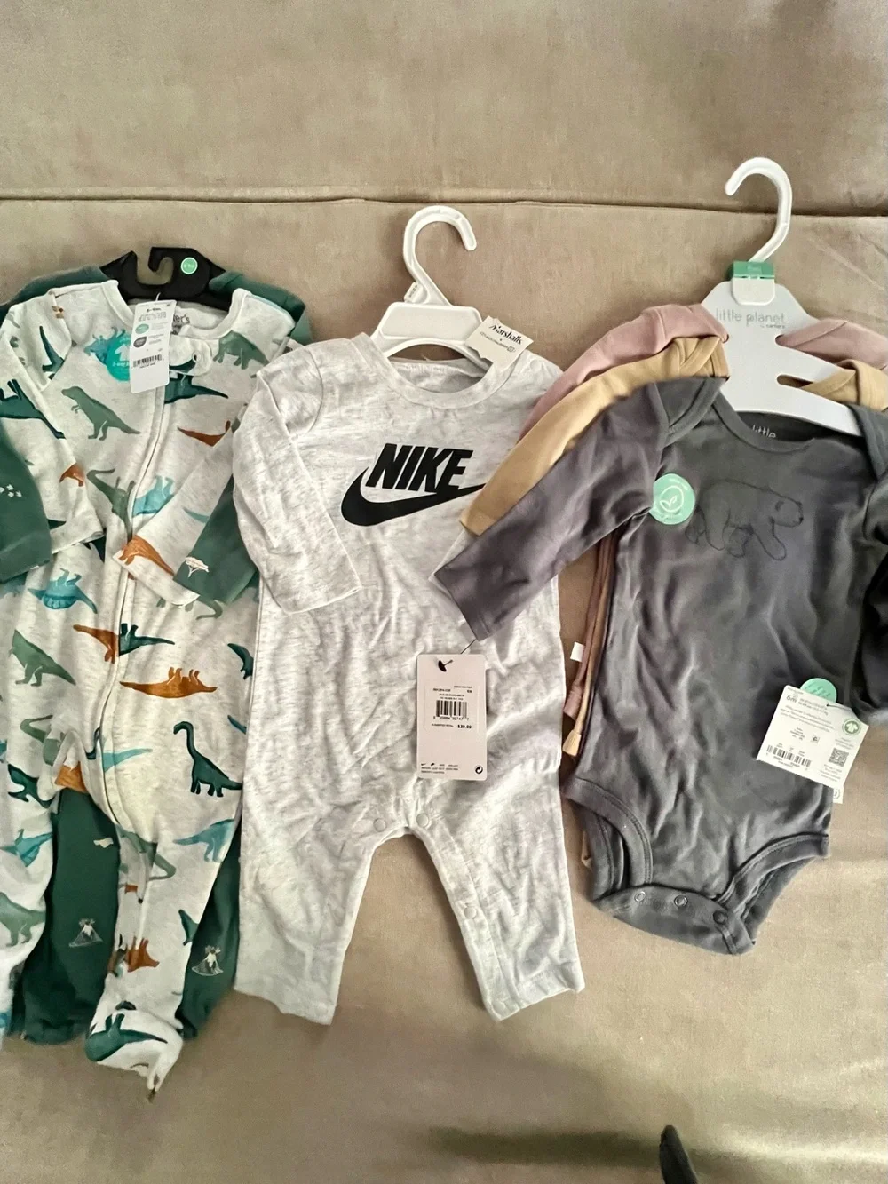 Nike Gray Sweatshirt with Mixed Baby Clothing Set in Blue, Gray, Green, Brown
